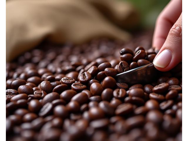 Close-up of artisan coffee beans, symbolizing local sourcing