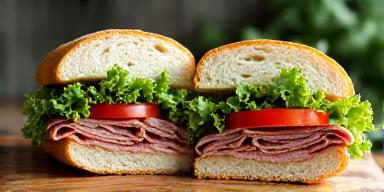 Gourmet sandwich with fresh ingredients and artisanal bread
